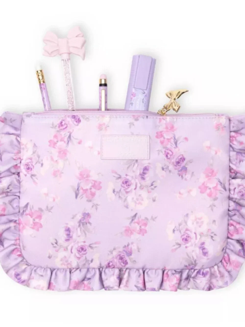 LoveShackFancy x Target - Yoobi Happy Thoughts Flat Zip Pencil Case with Ruffles